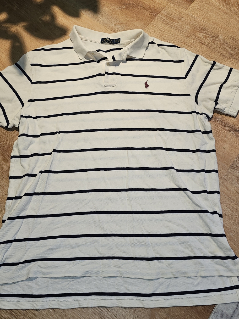 Polo Ralph Lauren men's short-sleeve striped polo shirt in size XL White